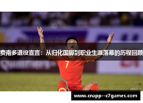 费南多退役宣言:从归化国脚到职业生涯落幕的历程回顾 费南多退役宣言:从归化国脚到职业生涯落幕的历程回顾